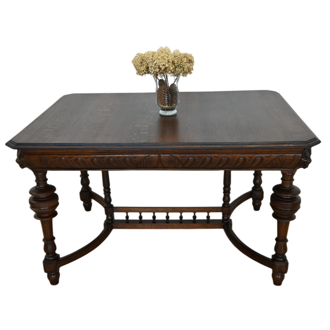 25112603 (0) dębowy stół z ozdobnym łącznikiem - obrazek 1