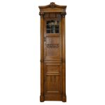 słupek wąska witryna w jasnym dębie