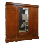duża orzechowa szafa z lustrem