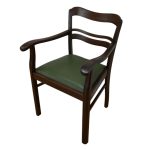 fotel do biurka z zieloną tapicerką