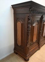 dębowa szafa z około 1920 roku z półkami - obrazek 5