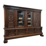 długa orzechowa biblioteka z około 1920 roku