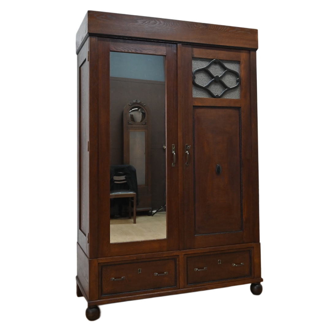 s041006 (0) szafa międzywojenna z lustrem szuflady - obrazek 1